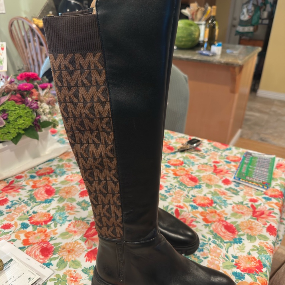 Michael Kors Black and Brown Knee-High Boots - Picture 4 of 4